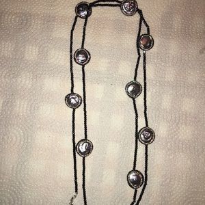 Handmade hematite and coin pearl necklace